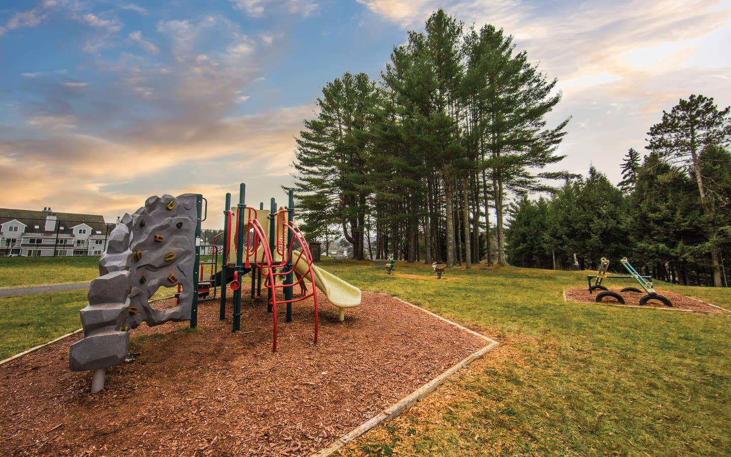Outdoor playground at Mount Ascutney Resort in Brownsville, Vermont.