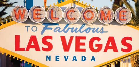 Welcome to Las Vegas sign near Desert Club Resort.