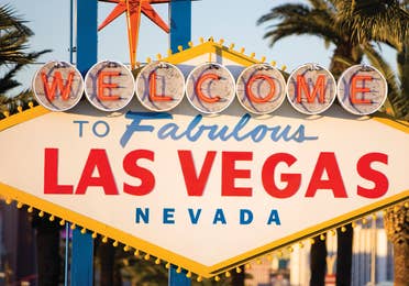 Welcome to Las Vegas sign near Desert Club Resort.