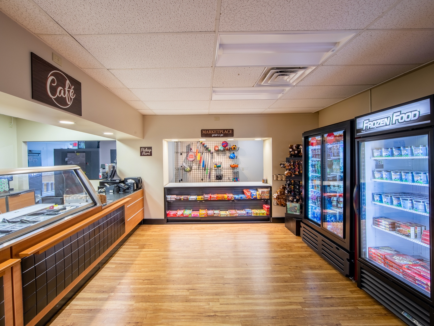 Marketplace and Cafe at Oak n' Spruce Resort in South Lee, Massachusetts