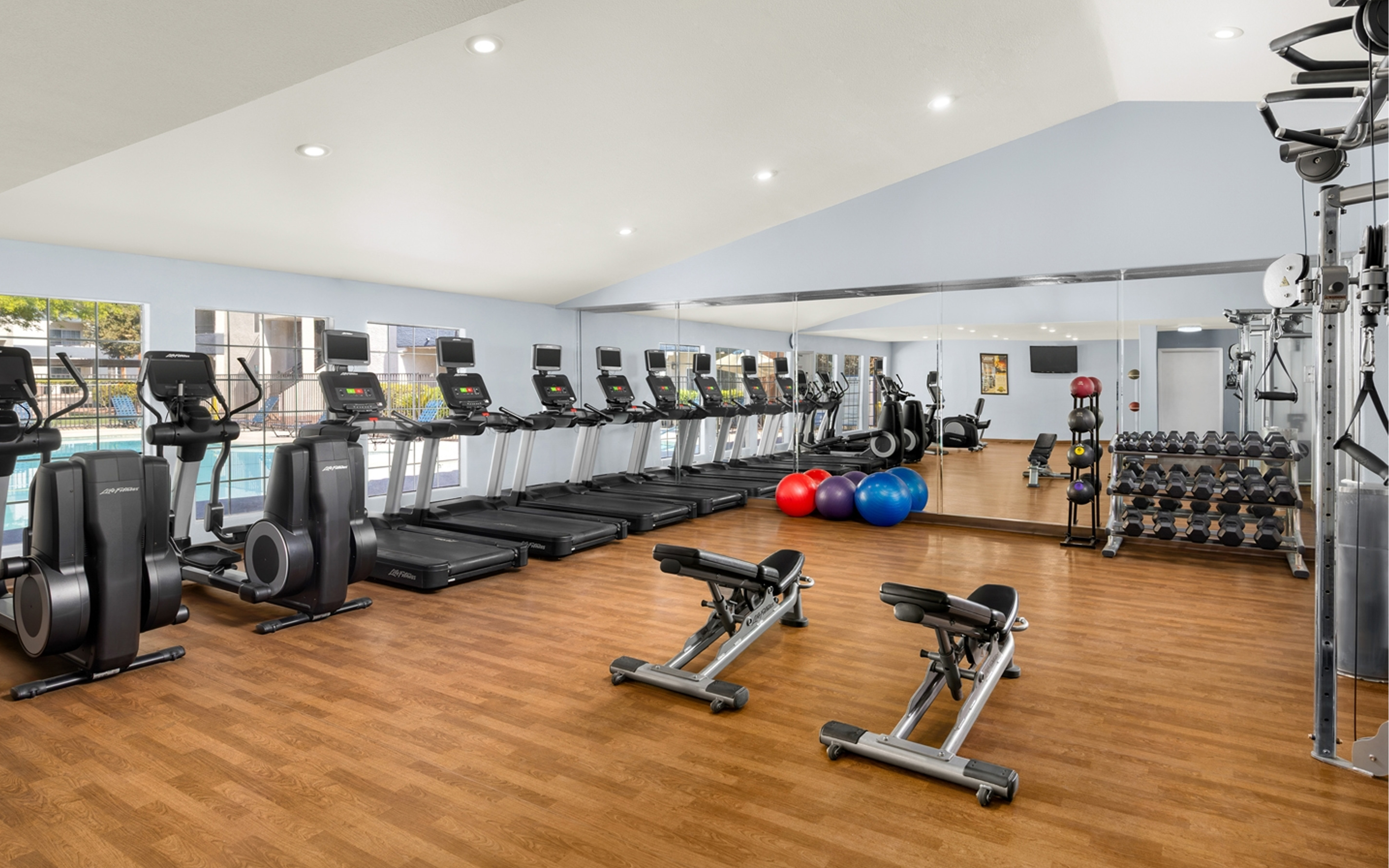 Fitness center at Desert Club Resort in Las Vegas, Nevada.