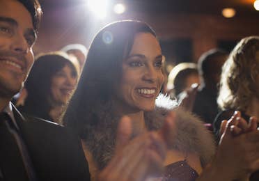 Woman smiling at show