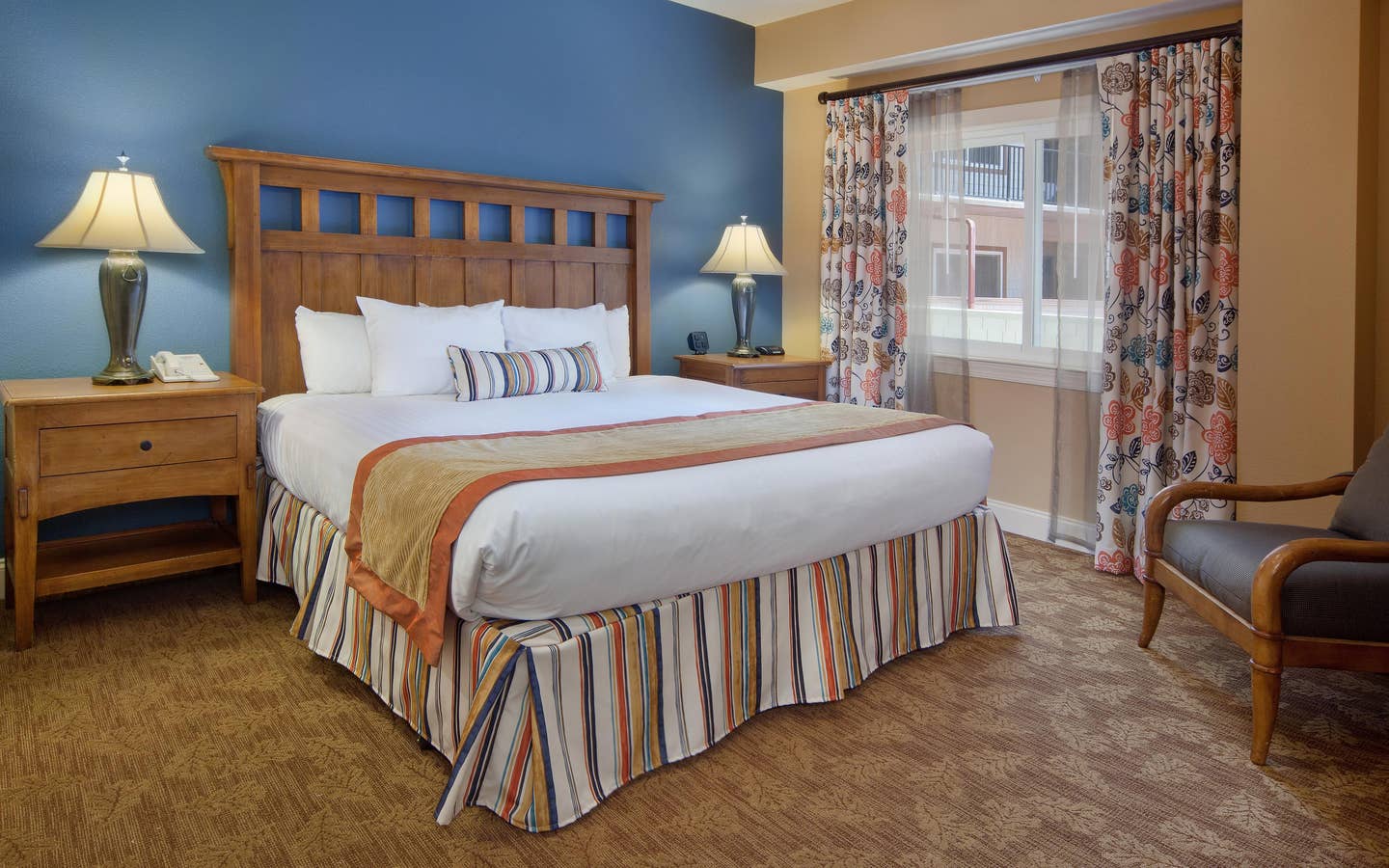 Bedroom in a villa at Smoky Mountain Resort in Gatlinburg, Tennessee.
