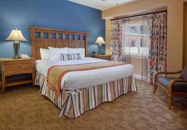 Bedroom in a villa at Smoky Mountain Resort in Gatlinburg, Tennessee.