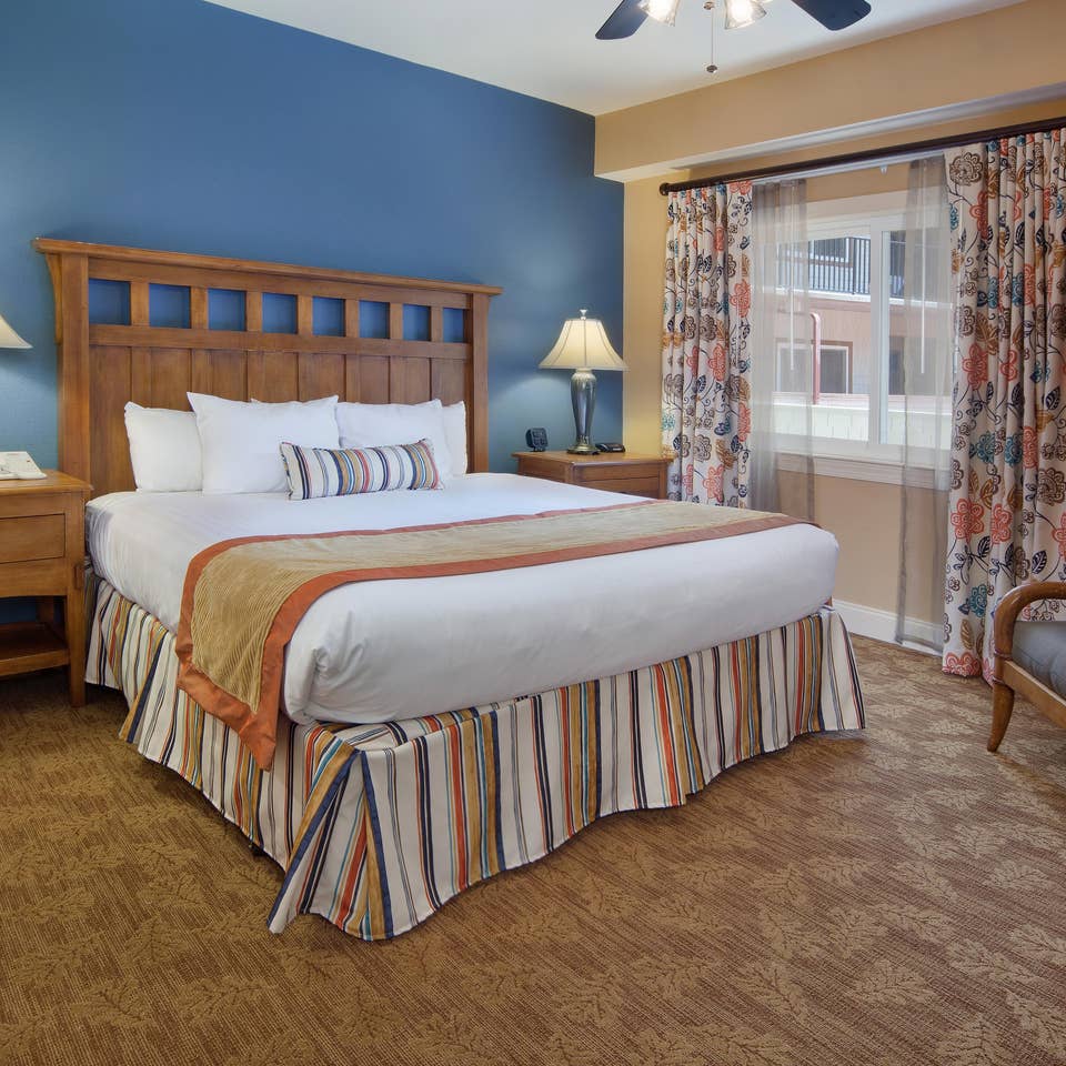 Bedroom in a villa at Smoky Mountain Resort in Gatlinburg, Tennessee.