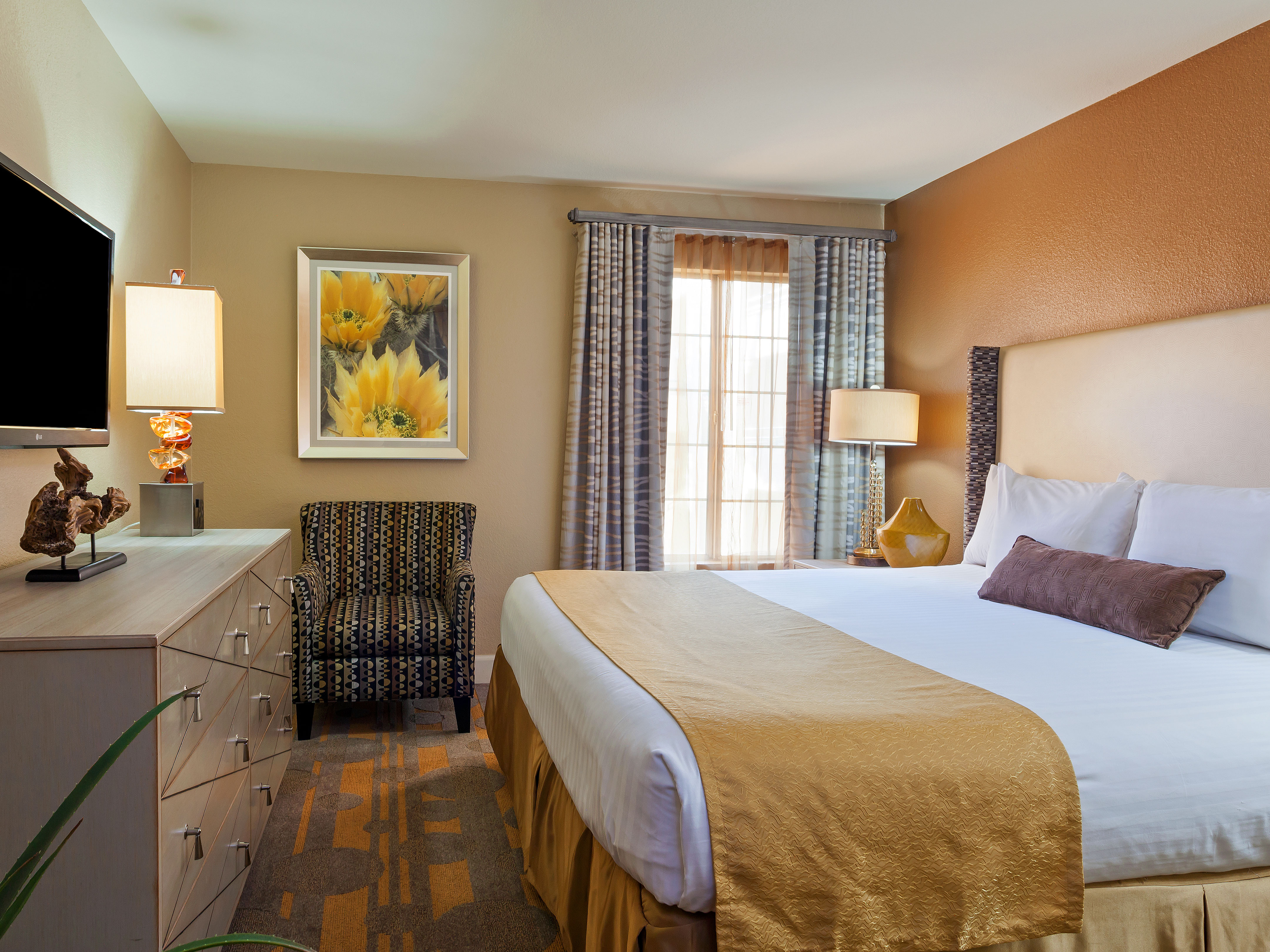 Bedroom in a one-bedroom villa at Desert Club Resort in Las Vegas