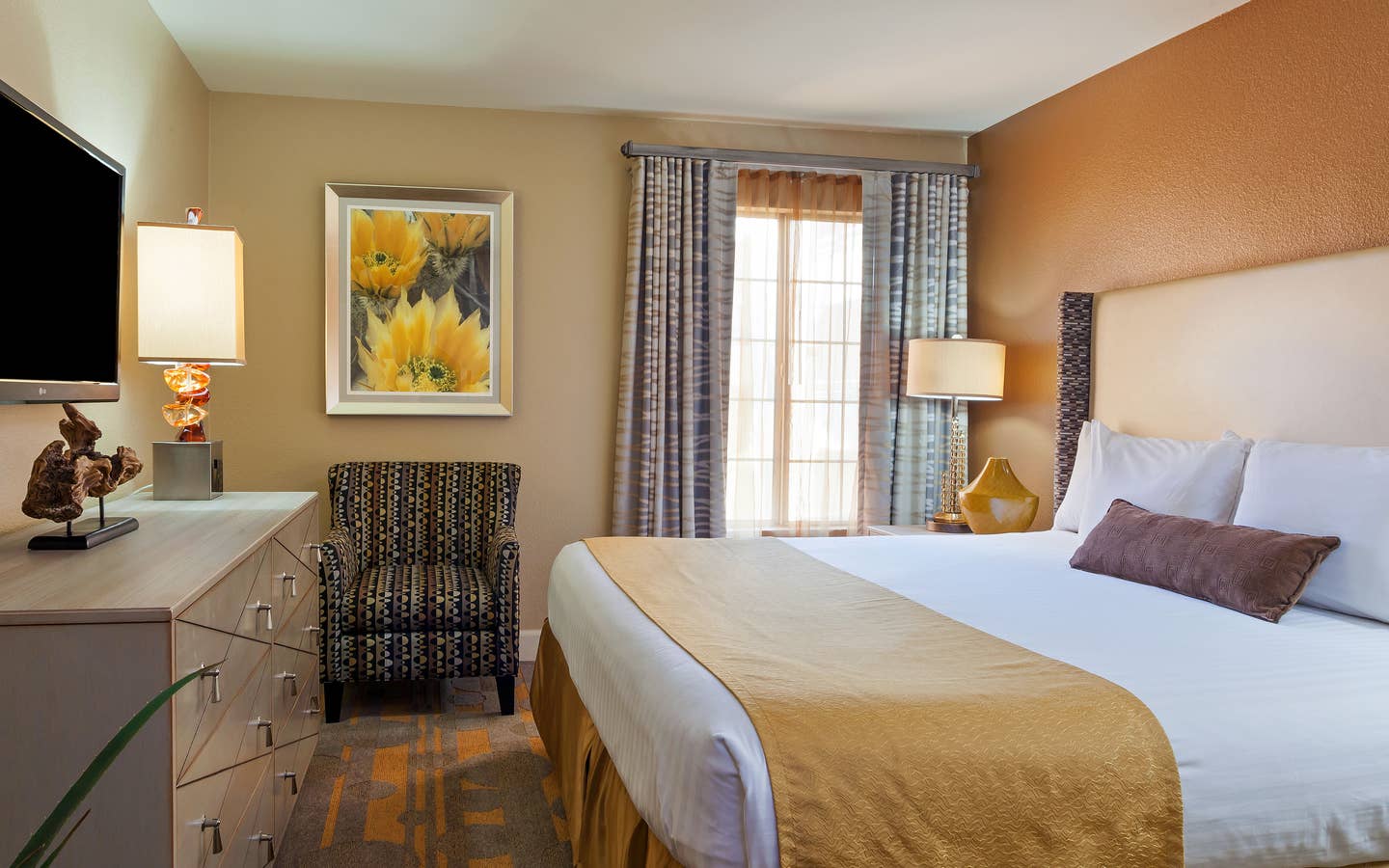Bedroom in a one-bedroom villa at Desert Club Resort in Las Vegas