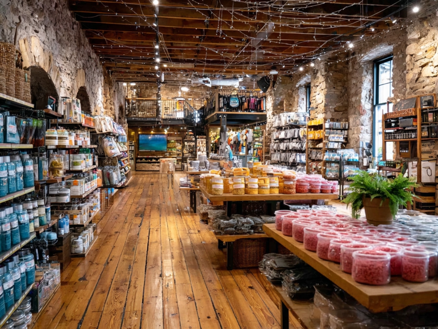 Historic gift shop at The Branson Hotel, showcasing local artisan goods and souvenirs.