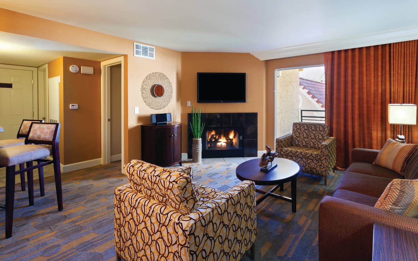 Living room in a one-bedroom villa at Desert Club Resort in Las Vegas