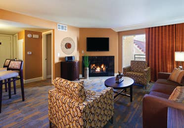 Living room in a one-bedroom villa at Desert Club Resort in Las Vegas