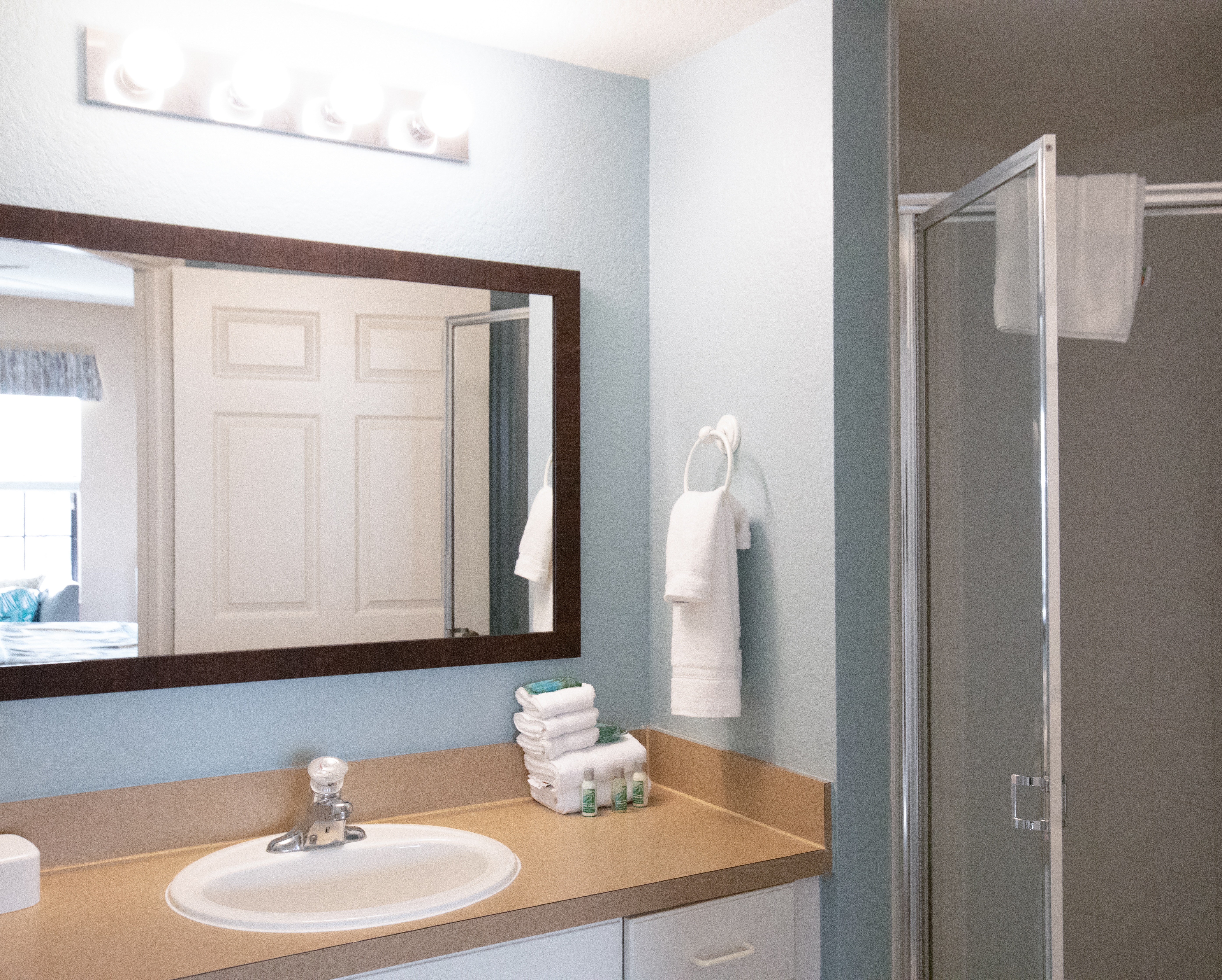 Bedroom in a three bedroom villa in West Village at Orange Lake Resort near Orlando, FL