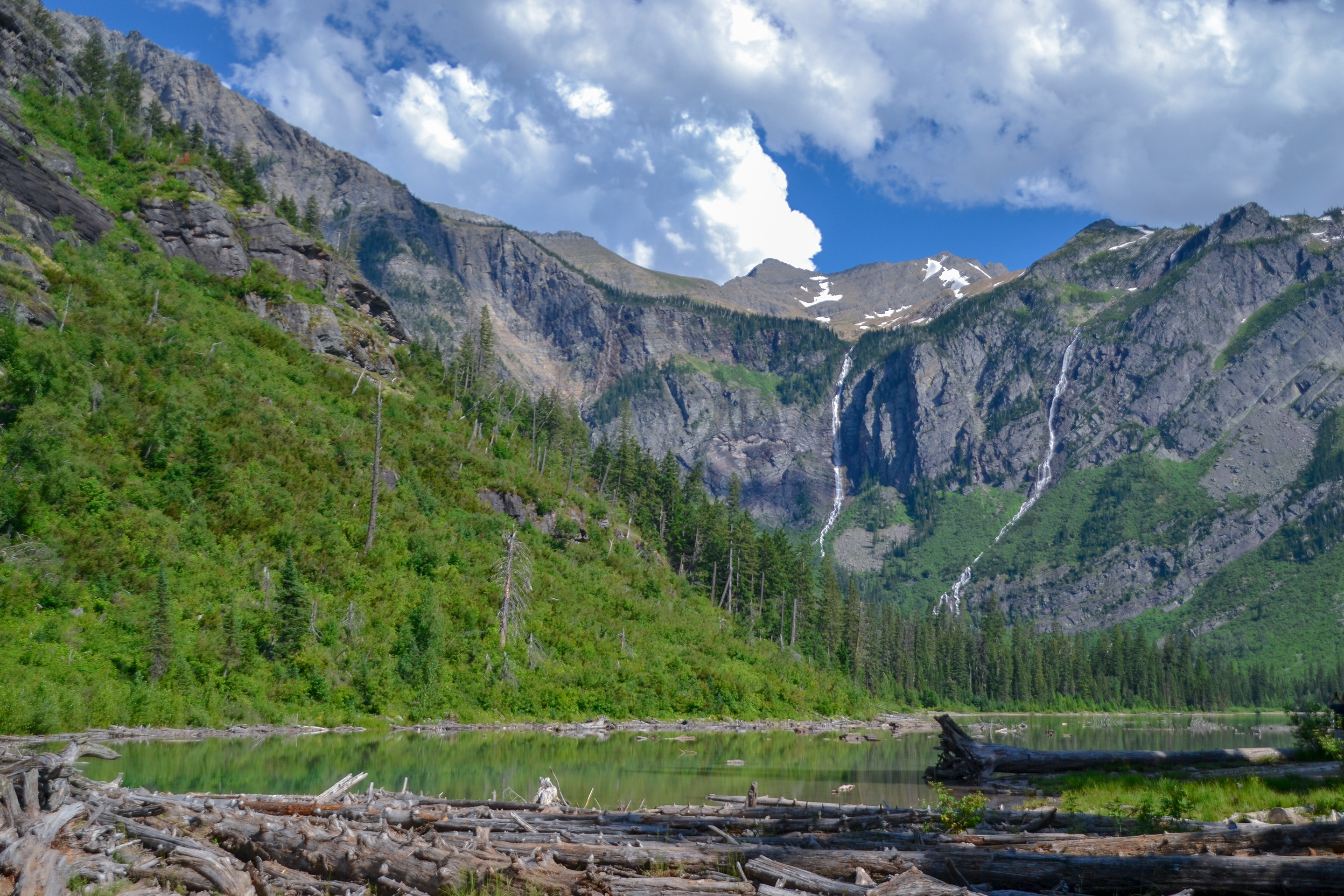 Glacier Lake and summit at Glacier National Park.