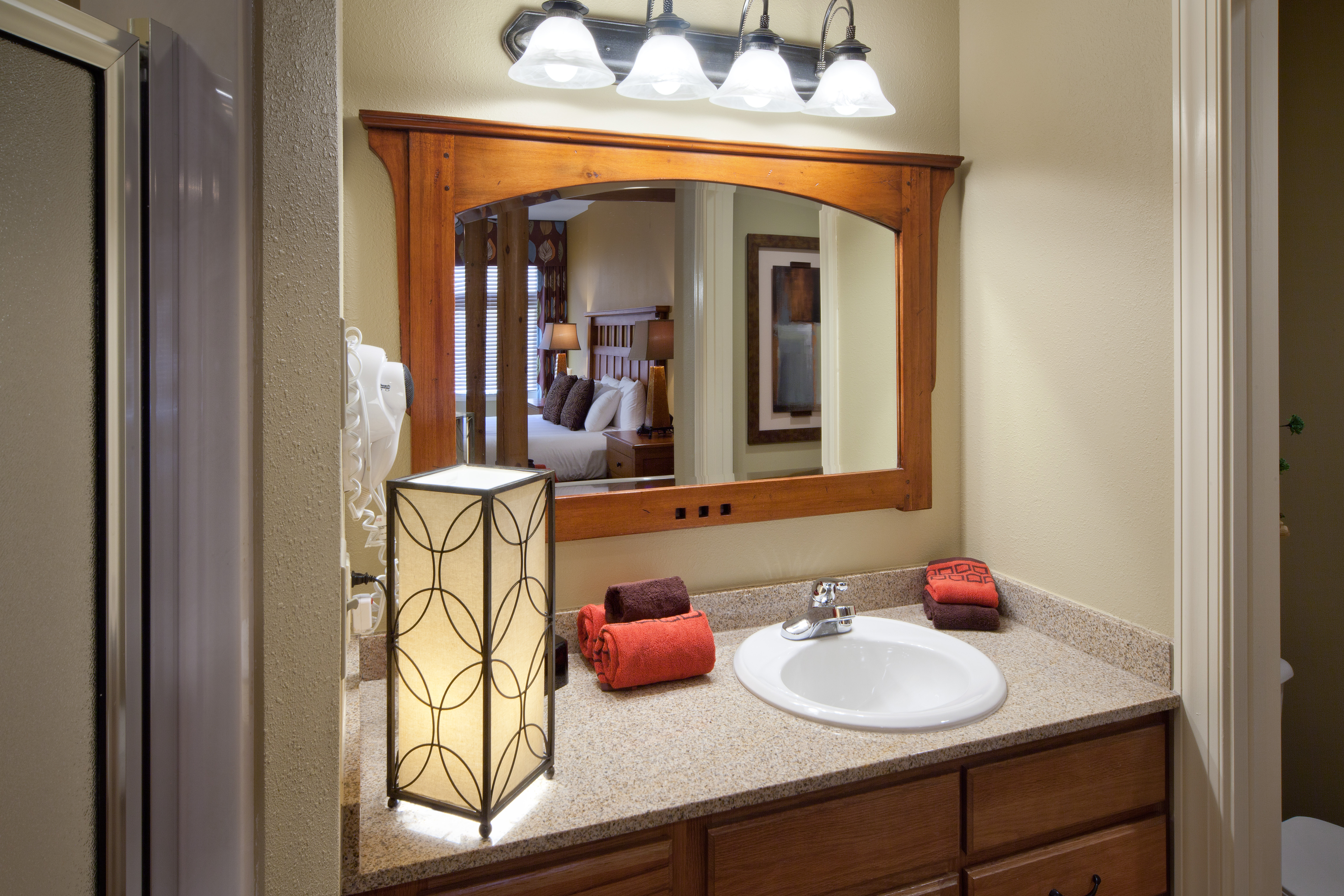 Bathroom in a villa at Smoky Mountain Resort in Gatlinburg, Tennessee.