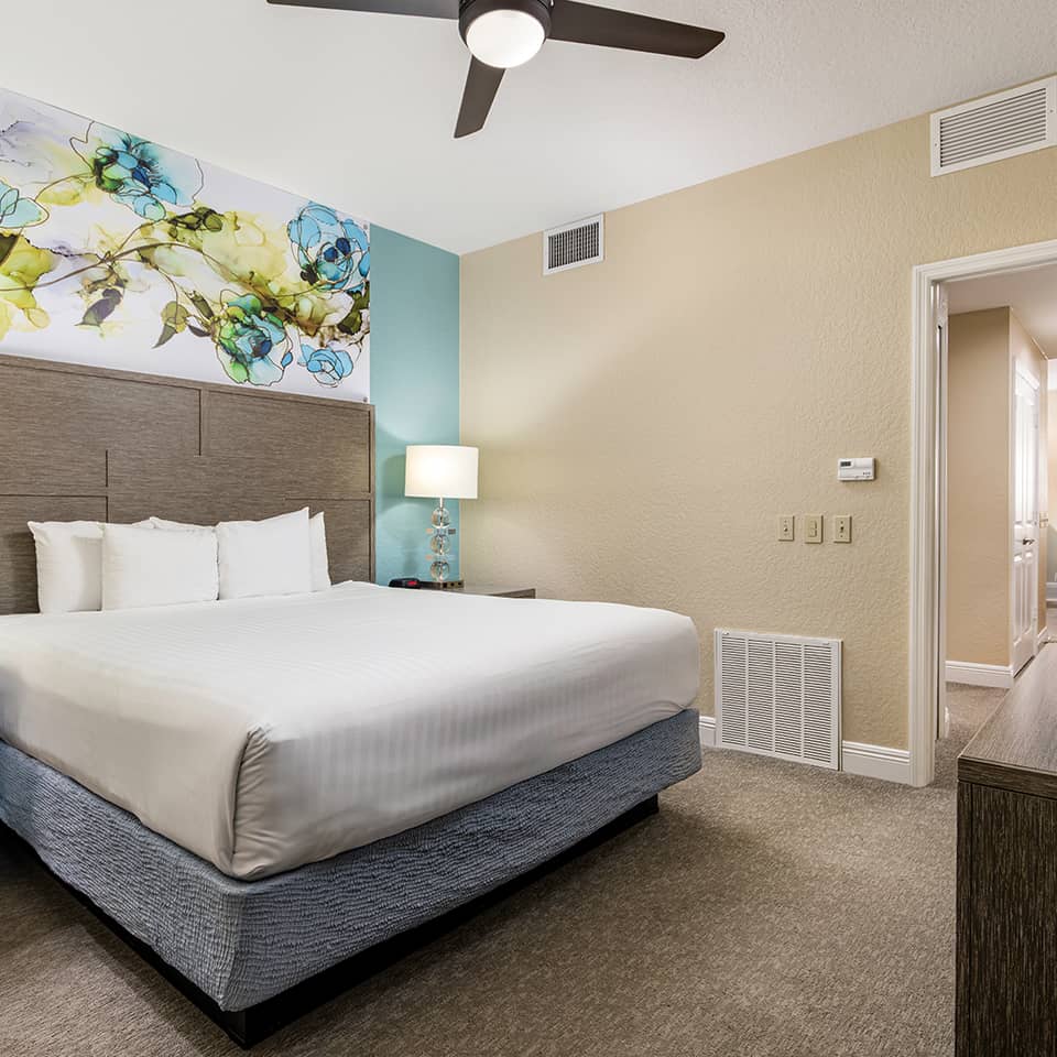 An inviting bedroom with a king bed.