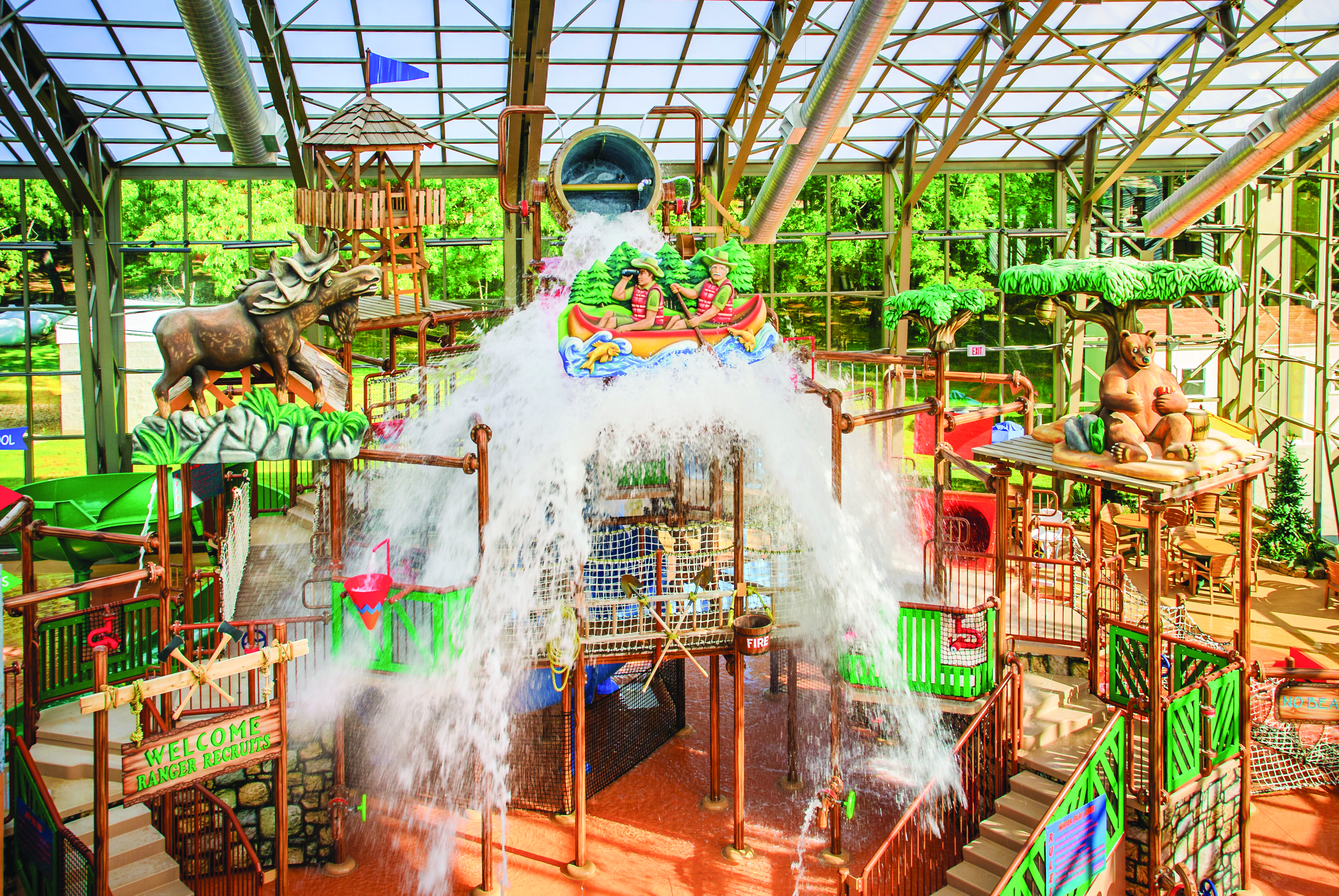 Splash area at the Waterpark at the Villages in Flint, TX.