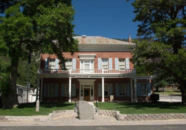 Exterior view of the Genoa Courthouse Museum near David Walley's Resort in Genoa, NV.