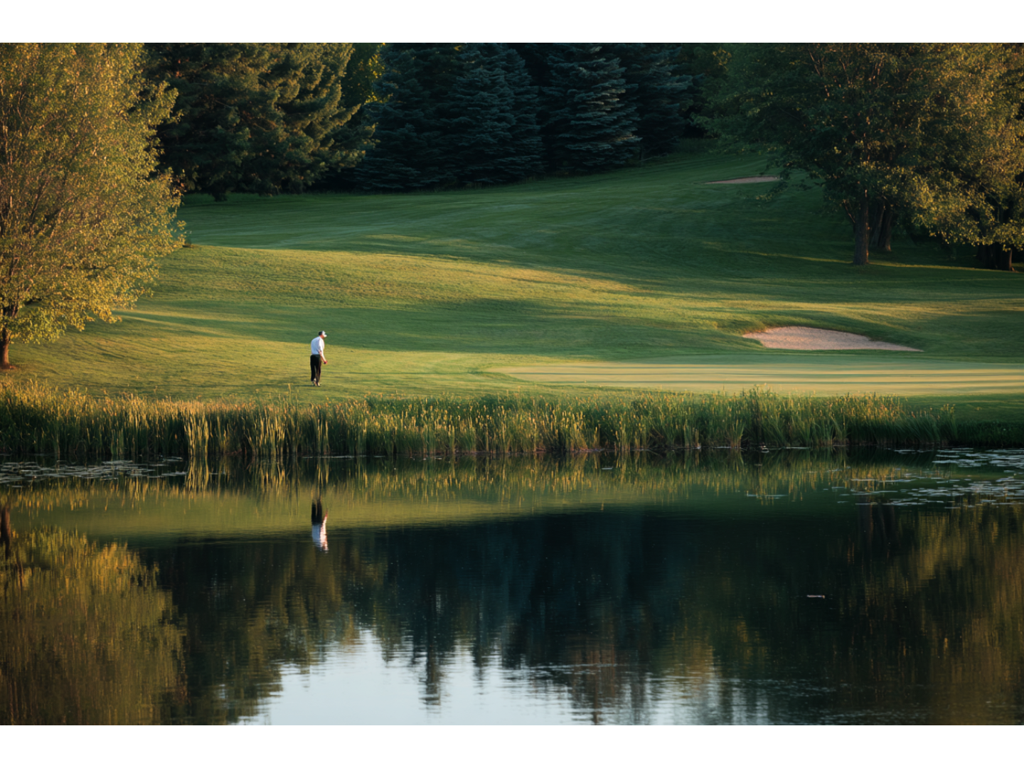 Golfer greenside at The Brute golf course.