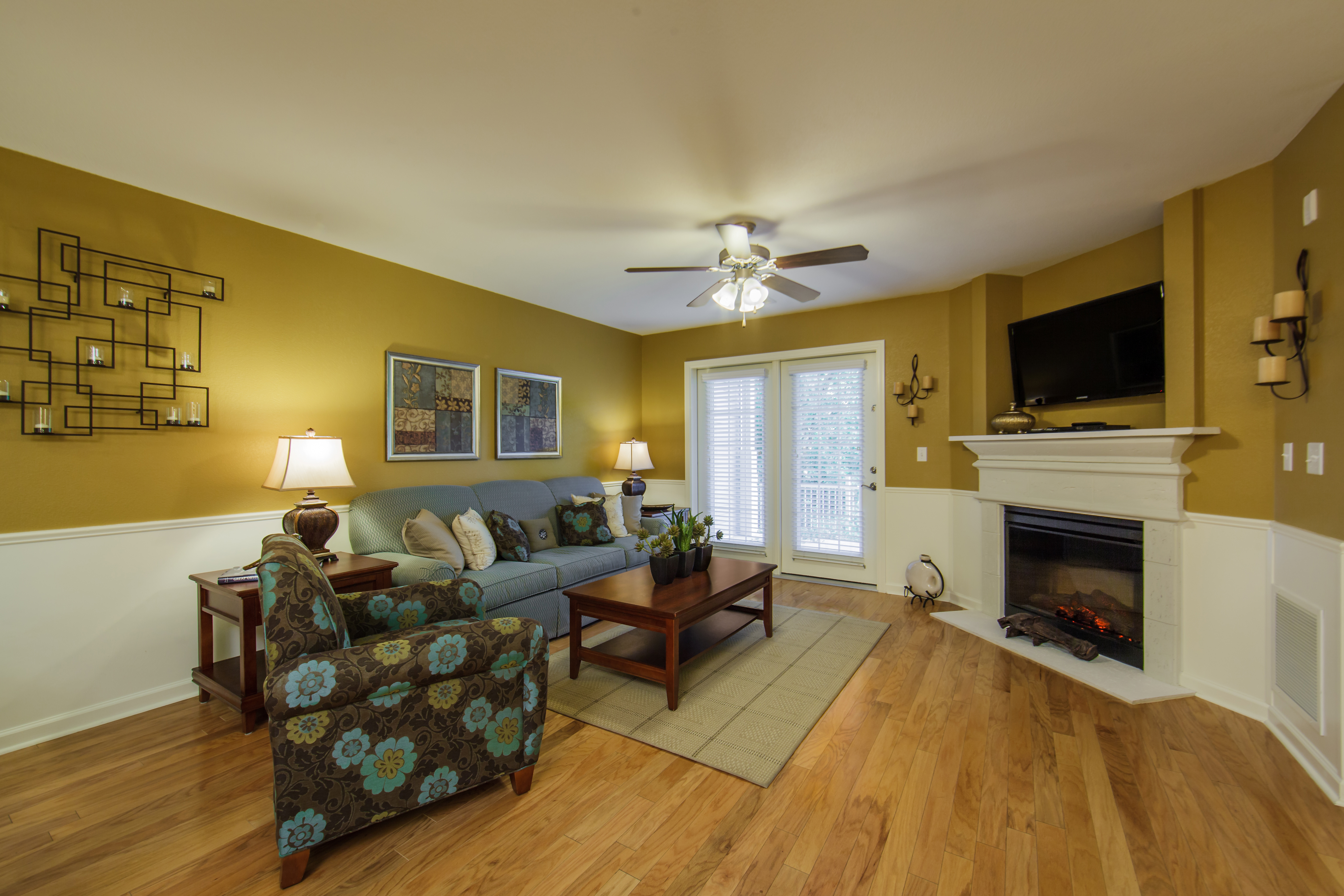 Living room in a three-bedroom ambassador villa at the Holiday Hills Resort in Branson Missouri.