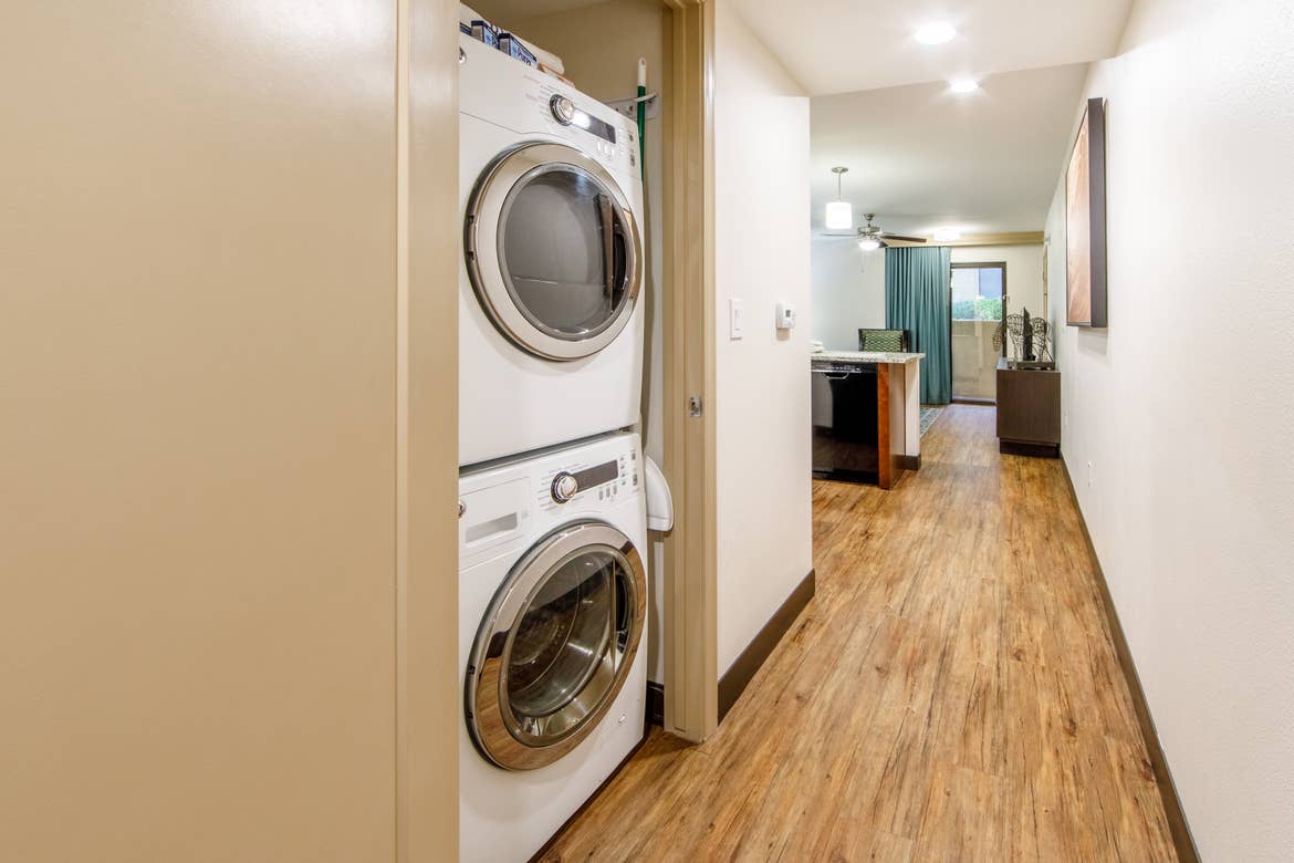 In-unit washer and dryer in a one-bedroom villa at Scottsdale Resort