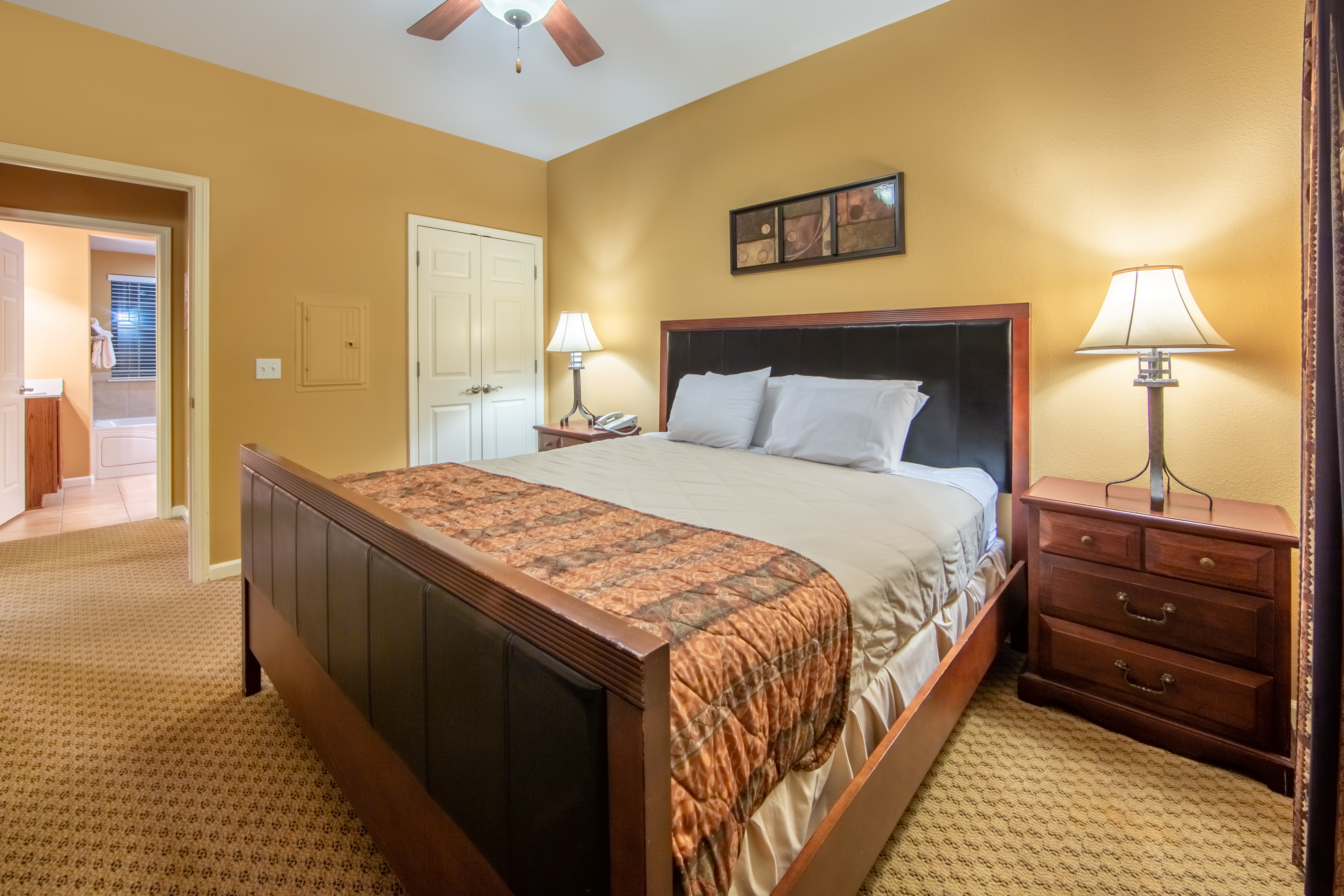 Bedroom in a two-bedroom villa at David Walley's Resort in Genoa, Nevada