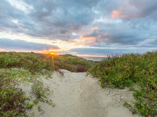 Sunrise at the beach near Galveston Beach Resort