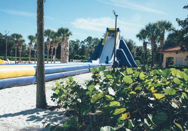 Inflatable slide in River Island at Orange Lake Resort near Orlando, Florida.