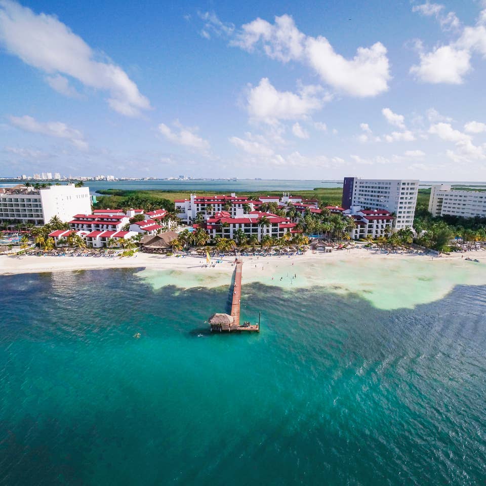 Aerial view of Royal Cancun Resort in Mexico.