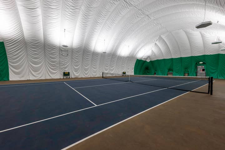 Indoor tennis court at Tahoe Ridge Resort in Stateline, Nevada.