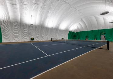Indoor tennis court at Tahoe Ridge Resort in Stateline, Nevada.