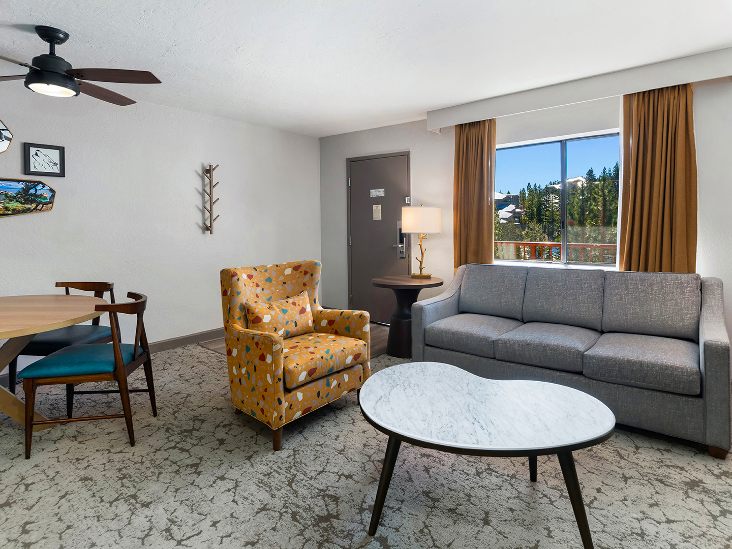 Living room in a Crest Pointe villa at Tahoe Ridge Resort