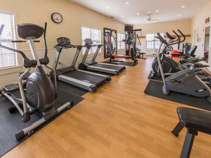 Fitness center at Apple Mountain Resort in Clarkesville, GA