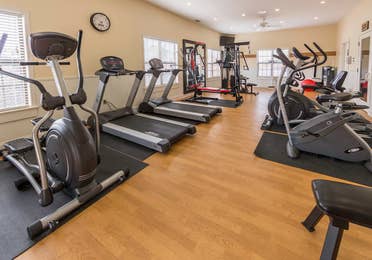 Fitness center at Apple Mountain Resort in Clarkesville, GA