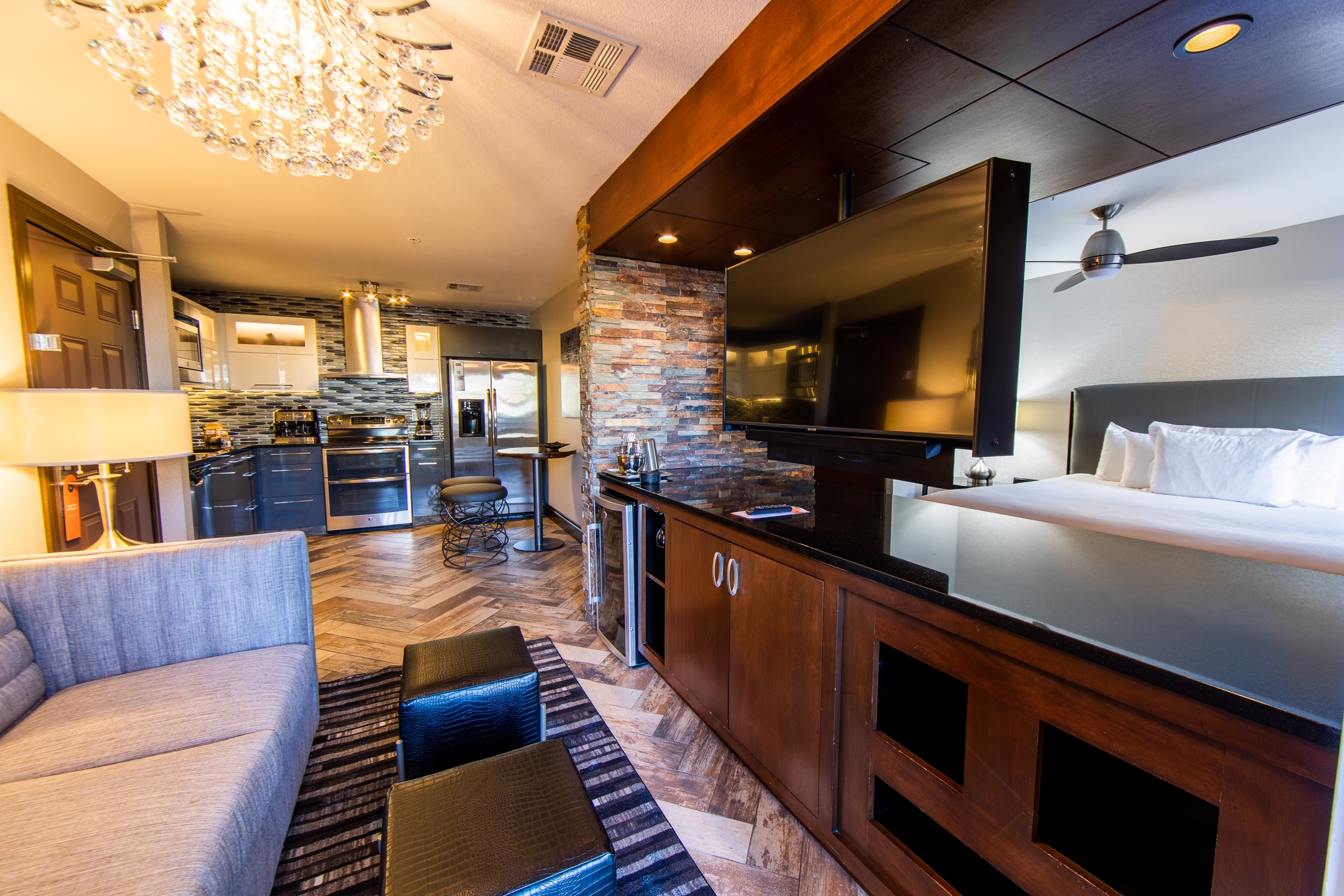 Bedroom in a Signature Villa at Desert Club Resort in Las Vegas