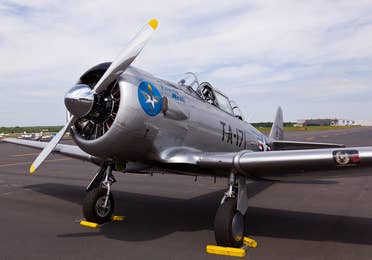 Historic war airplane at Warbird Museum in Titusville, Florida
