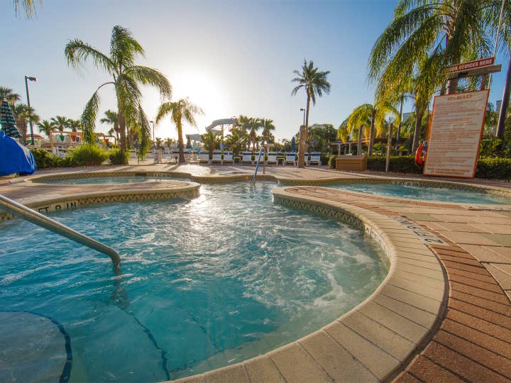 Outdoor hot tubs at Cape Canaveral Beach Resort.