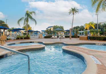 Outdoor hot tubs at Cape Canaveral Beach Resort.