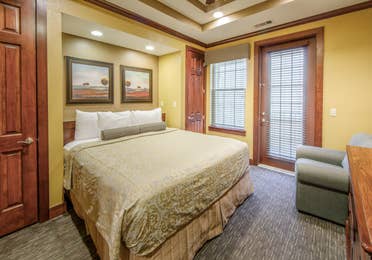 Bedroom in a three-bedroom ambassador villa at Galveston Seaside Resort