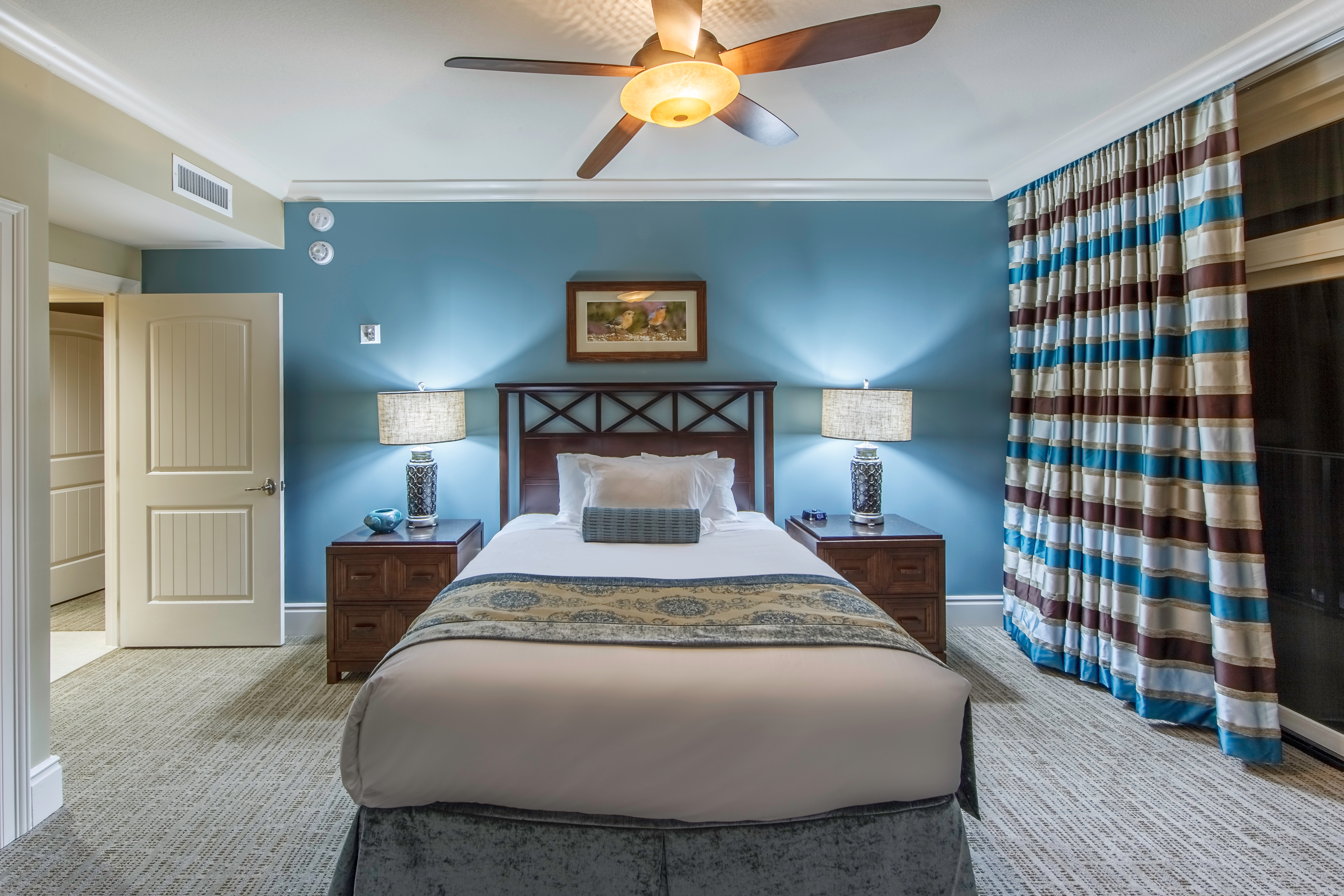 Bedroom in a Signature Collection villa at Smoky Mountain Resort in Gatlinburg, Tennessee.