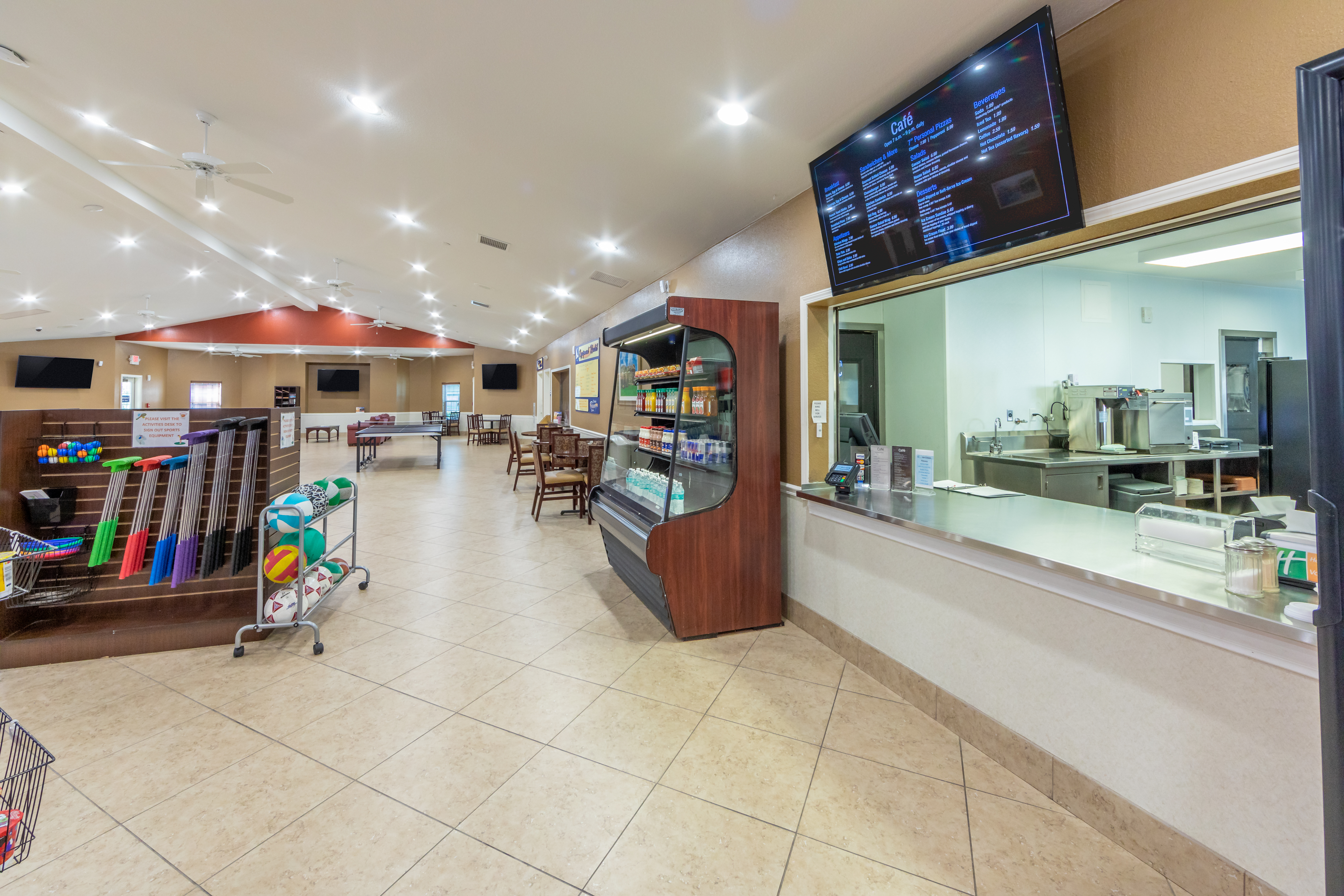 Cafe in Activity Center at Orlando Breeze Resort in Florida.