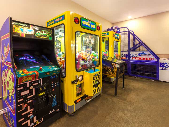 Arcade with Pac-Man at Villages Resort in Flint, Texas.