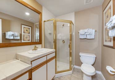 Bathroom in a Ridge Pointe villa at Tahoe Ridge Resort