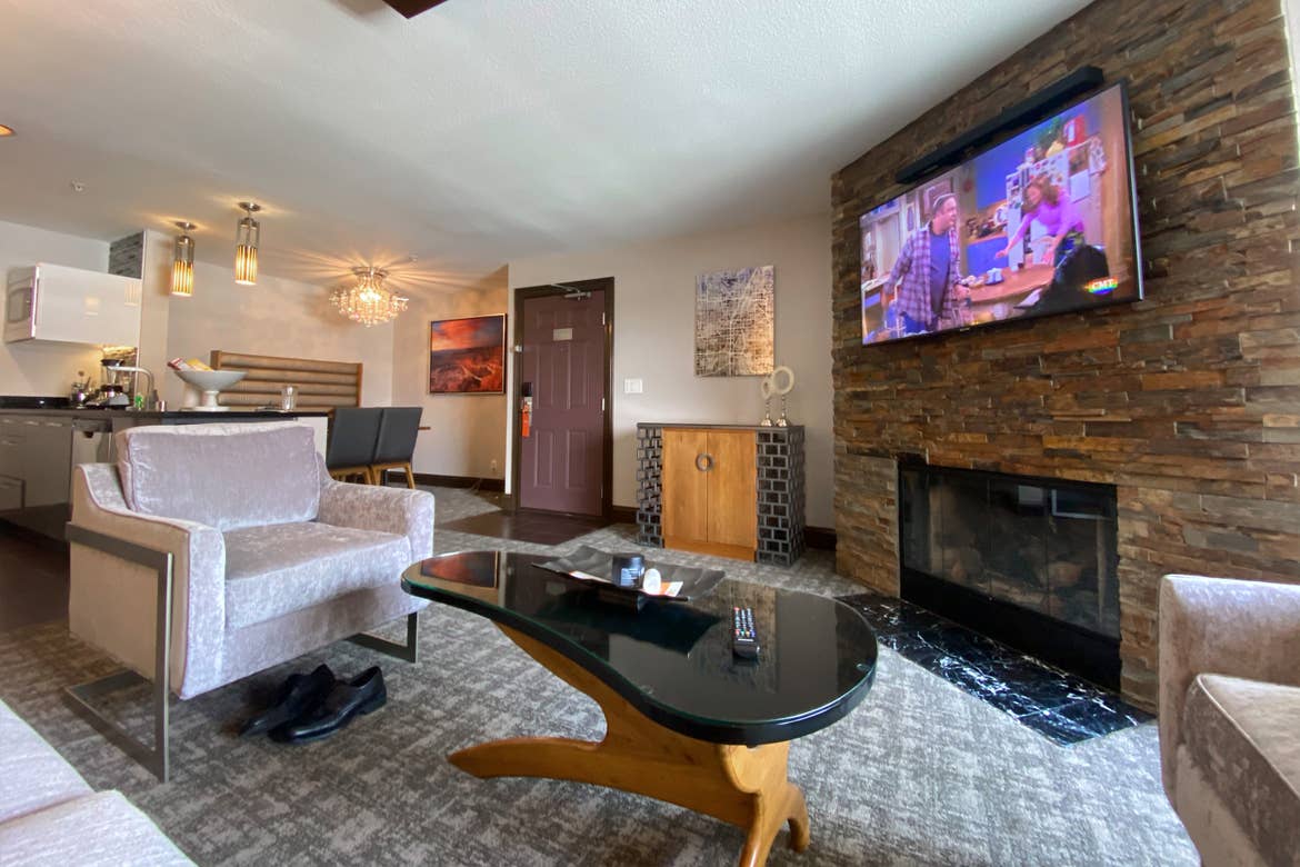 Living room in a one-bedroom Signature Villa at Desert Club Resort in Las Vegas