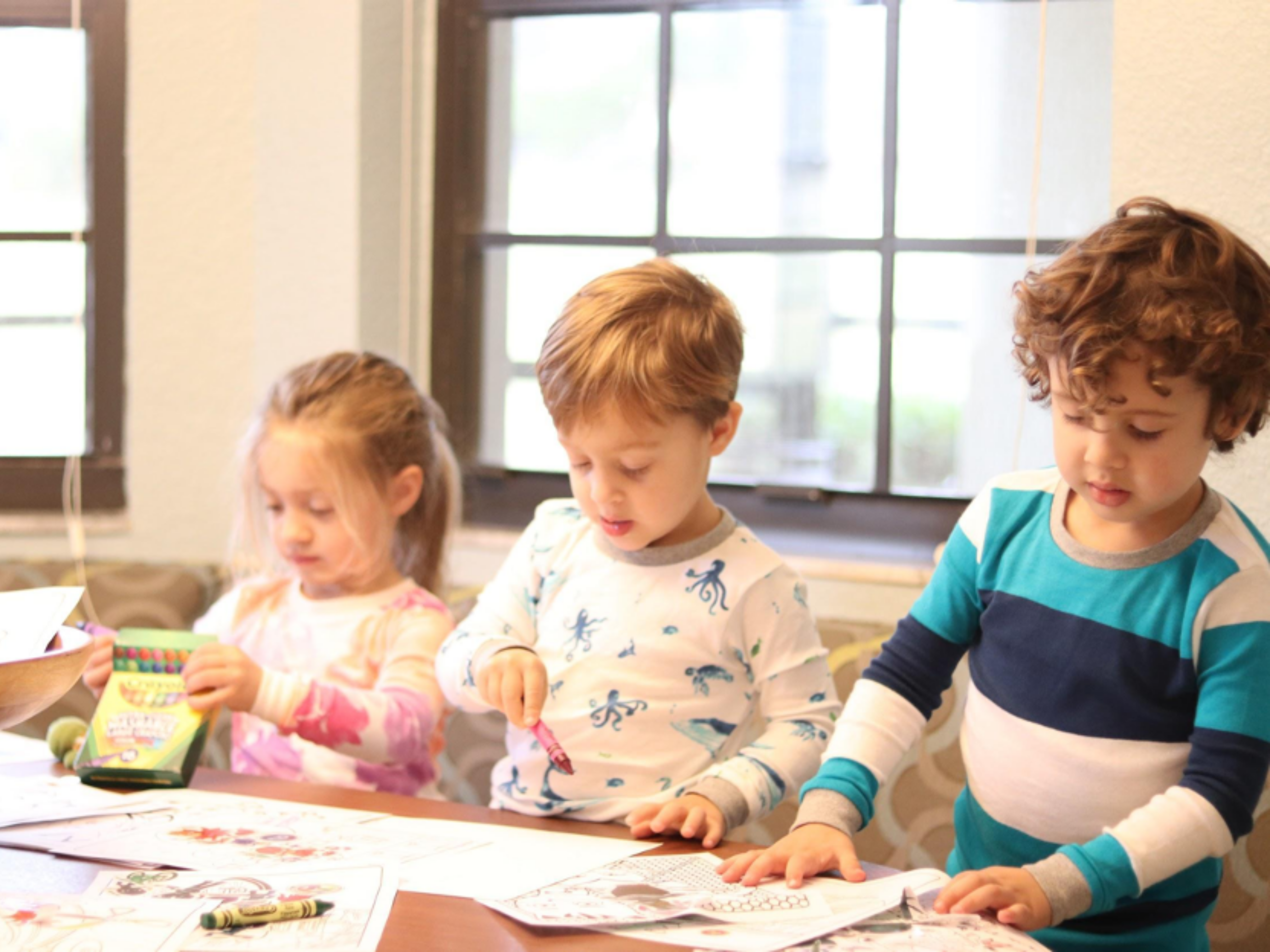 Raff's three kids coloring