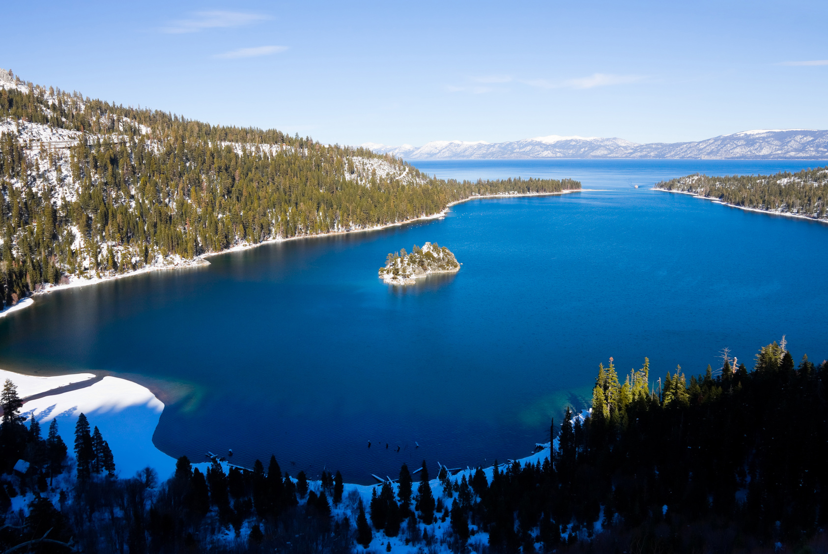 Aerial view of Lake Tahoe.