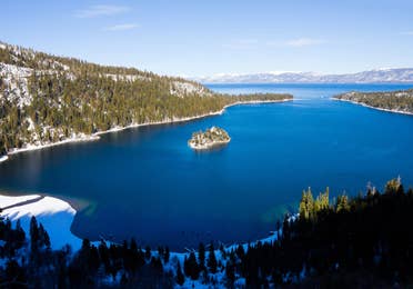 Aerial view of Lake Tahoe.