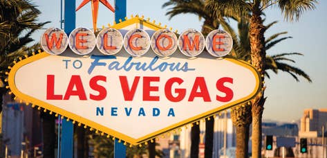 Welcome to Las Vegas sign near Desert Club Resort.