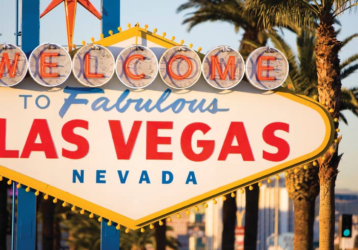 Welcome to Las Vegas sign near Desert Club Resort.