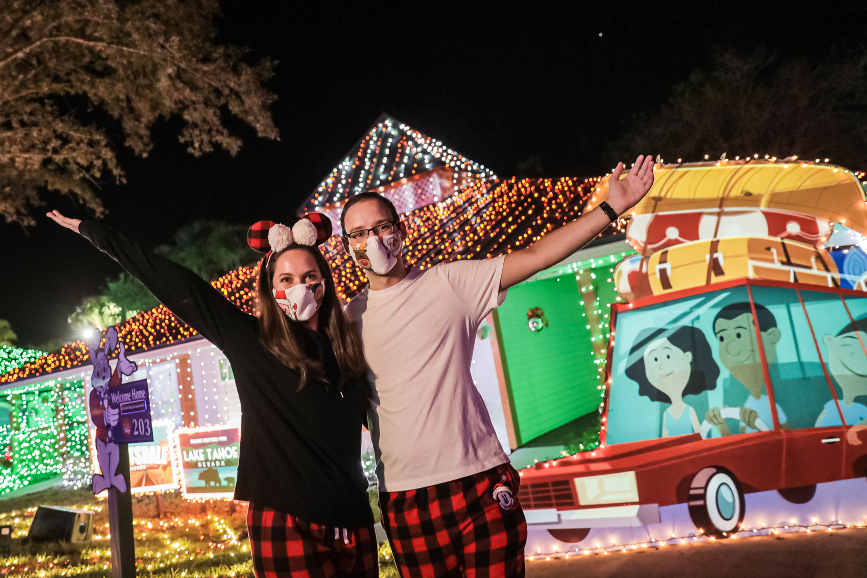 A former 'Make-a-Wish' child, Kyle Bergen (right) and his Fiancee Kristen Duvic (left) pose in front of our HICV villa exterior.