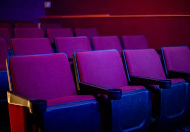Movie theater seats at Oak n' Spruce Resort in South Lee, Massachusetts.