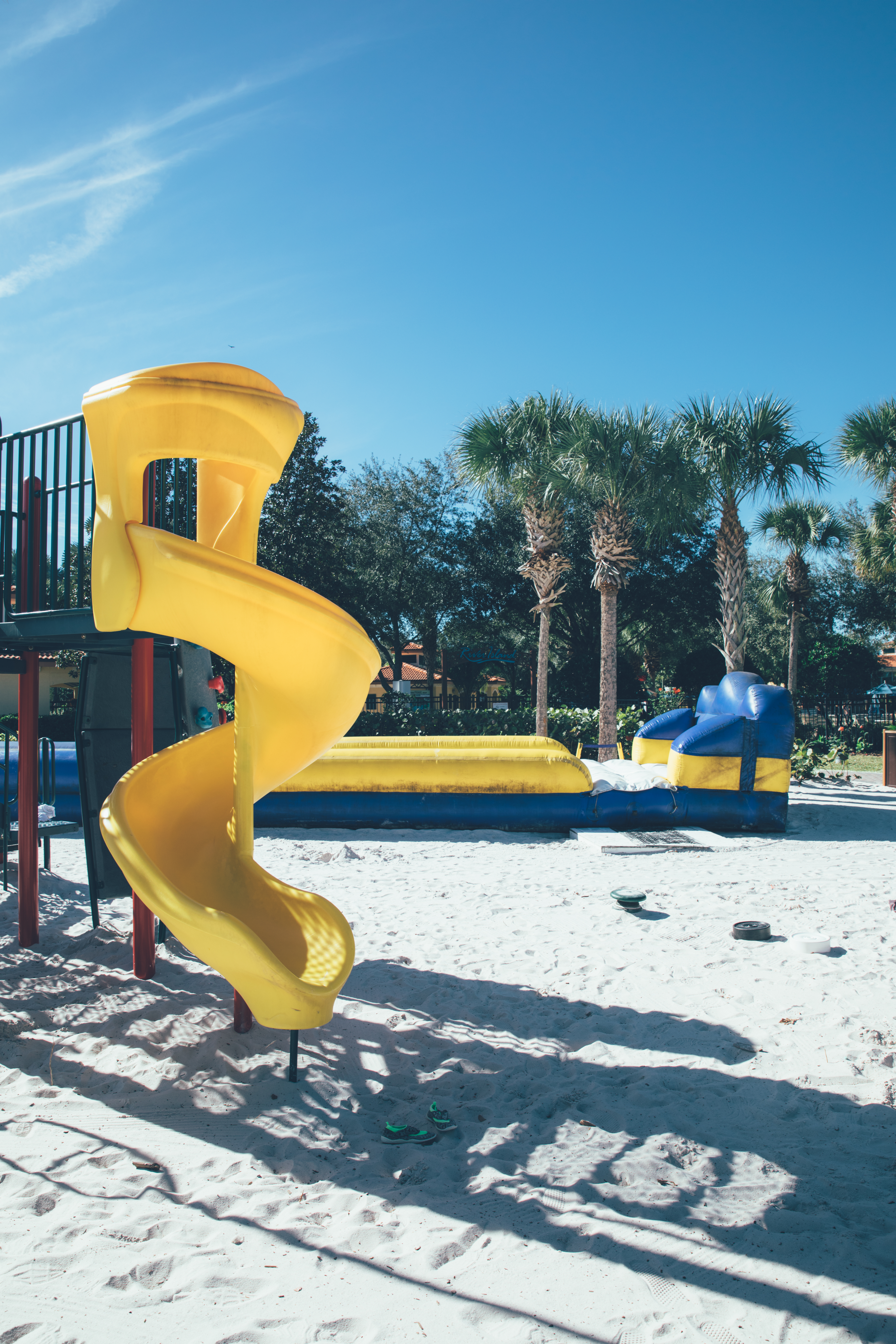 Outdoor children's playground in River Island at Orange Lake Resort near Orlando, Florida.